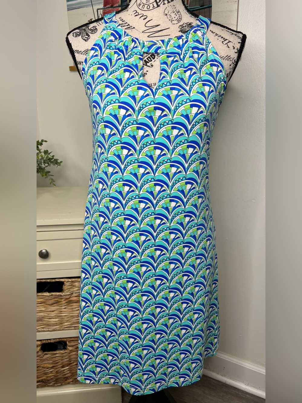 Keylime & Pink Halter Dress
